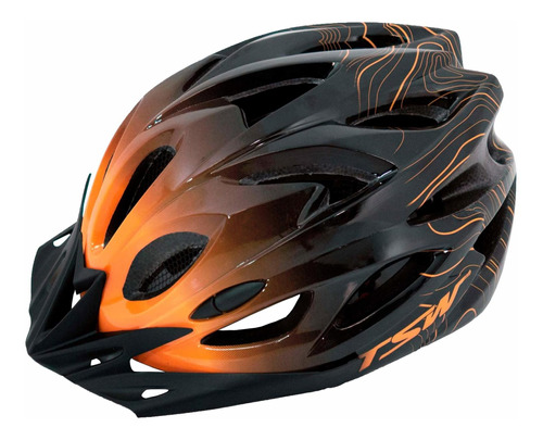 Capacete Tsw Raptor 3 Com Led Preto E Laranja Promoção