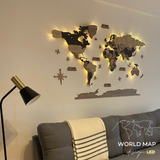 Mapamundi Led Madera World Map Design X X L 200x120cm