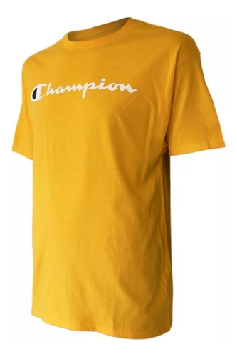 Polera Champion De Algodón Color Amarillo - Hombre