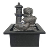 Fuente De Agua Chica Pagoda Piedra + Luz Led 21cm Deco Tm