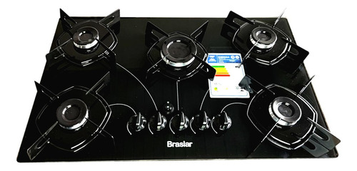 Fogão Cooktop 5 Bocas Preto Automatico Nota Fiscal Garanti