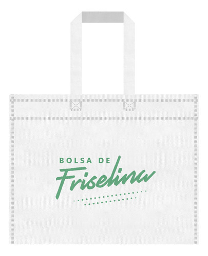 Bolsa Friselina Eco 45x40x10cm Blanca Logo 1 Color X50