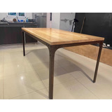 Mesa Estilo Industrial Madera Paraíso Natural Macizo -hierro