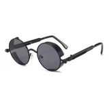 Gafas Lentes De Sol De Metal Steampunk Redondas Uv400 Retro