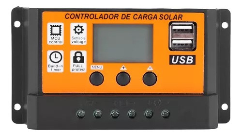 Controlador De Carga Para Painel Solar 100a Usb 12/24v Pwm