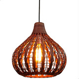 Lustre Pendente Em Rattan Cozinha Casa Ilha Moderno Em Led