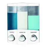 Dispensador Triple Para Baño De Shampoo Euro Series Trio