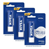 Kit3-bálsamo Labial Nivea Original Care 24h 