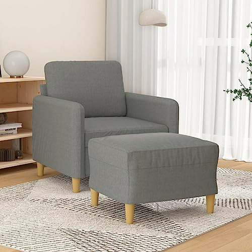 Sillón Con Reposapiés En Gris Oscuro