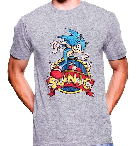 Camiseta Premium Dtg Videojuegos Estampada Sonic