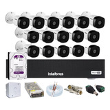 Kit 16 Cameras Intelbras 1120, Dvr 16ch Mhdx 1016, Purple 4t