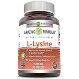 L Lysine Lisina 1000 Mg 90 Tabletas Hecho En Usa Inmumnidad