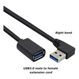 Cabo Extensor Usb 3.0 Curto 30cm L 90 Graus Direita Esquerda