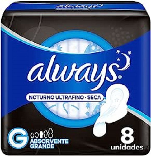 Always Noturno Seca Ultra Fino C/8