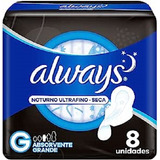 Always Noturno Seca Ultra Fino C/8