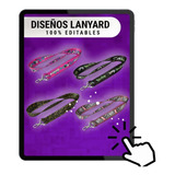 Diseños Editables Kit Lanyard Cinta Porta Gafet Crdencial