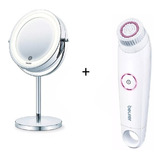 Combo Cepillo Facial Fc 45 + Espejo Maquillaje Luz Led Bs 55