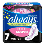 Toallas Femeninas Always Suave Ultrafina Noche Larga 7 Pz