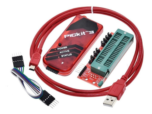 Pickit 3 Programador Dspic Base Zif 40 Cable Usb Adaptador 