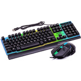 Combo Gamer Teclado Y Mouse Luz Led Rgb Kit 2x1 Usb