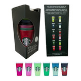 Set 6 Vasos Starbucks Reusables Cambia Color Con Temperatura