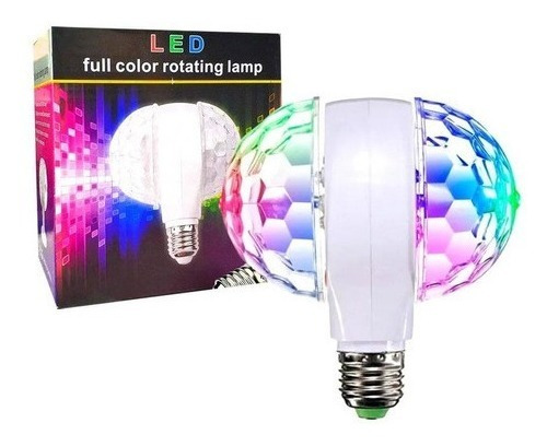 Lampara Giratoria Led Rgb Doble Luces Dj Fiesta Efectos E27