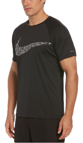 Polera Manga Corta Hydroguard Nike Swim Negro