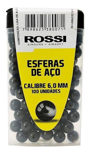 Esfera De Aço Rossi 6,0mm Para Pistola Co2 100und