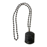 Collar Piedra Obsidiana Lobo Vikingo Amuleto Hombre Mujer  