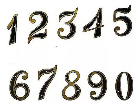 Numeros E Letras Dourados 13 Unid. Residenciais Alum. 10cm