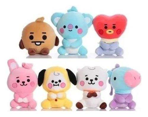 7 Piezas Kpop Bts Bt21 Muñeca Peluche Regalo