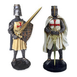 Kit Guerreiro Medieval Templário Escudo E C/ Espada Resina