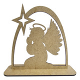 Enfeite Estrela Anjo Anjinho Resando Decoração 15x15cm