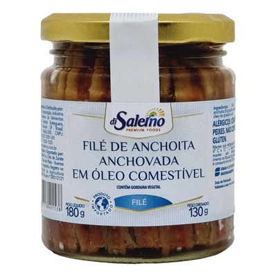 File De Anchova Aliche Importado Di Salerno 180g Para Pizza | Frete grátis