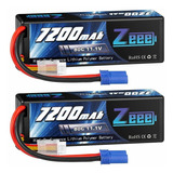 2 Baterias Lipo Zeee 11.1v 3s 7200mah 80c Con Ec5 Conector H