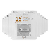 Kit 10 Memorias 4geek Usb 16gb 2.0 Metálica Blister