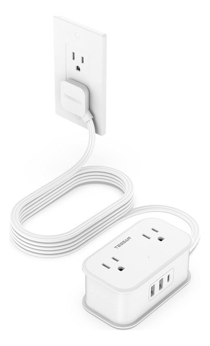 Cable De Extensión Travel Flat Plug Power Strip De 1 Metro