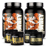 Combo 2 Whey Protein 3w + 2 Creatinas 100g + 2 Bcaa 150g