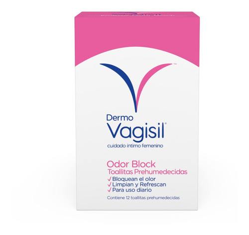 Dermo Vagisil Toallitas Prehumedecidas Odor Block Por 12 Uds