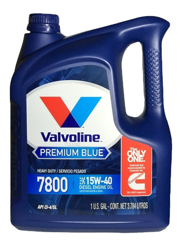 Aceite Valvoline 15w40 Premium Blue 7800 X Gl-3.78lt