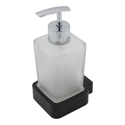 Dispensador De Jabón Líquido Para Pared Rubinett Negro Mate Vidrio