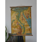 Mapa Planisferio Egipto Antiguo Vintage Escolar Deco Tela 