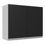 Armário Aéreo 100% Mdf 80 Cm 2 Portas Madesa Bp Acordes Cor Branco/preto