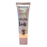 Base De Maquiagem Em Liquid Ruby Rose Natural Look Tom Bege 3 - 29ml