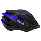 Casco Bicicleta Con Visera C/ Regulacion + Ventilaciones Color Negro/azul Fast Talle L