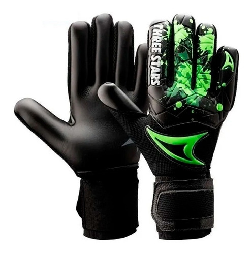 Luva De Goleiro Three Stars Kick Profissional Várias Cores