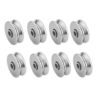 Kit 8 Ruedas Canal V 10cm Azteca Drive Para Portones
