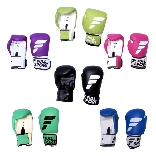 Guantes De Boxeo Full Sport 14oz Cuero Sint C/velcro Córdoba