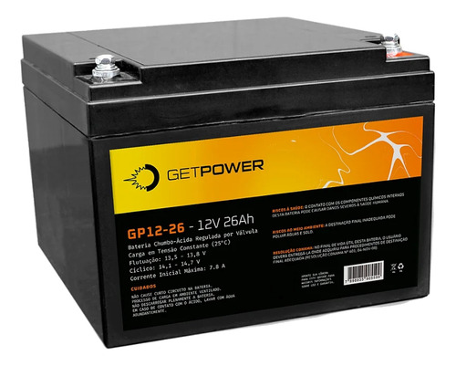  Bateria Selada 12v 26ah Getpower Gp12-26 Nobreak E Outros