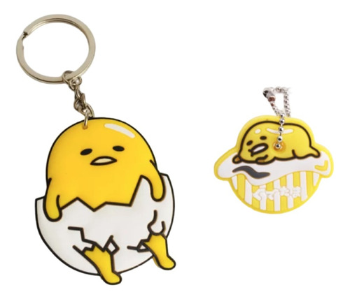 Pack Llavero Gudetama+ Cubrellave Silicona Kawaii Huevo Amar